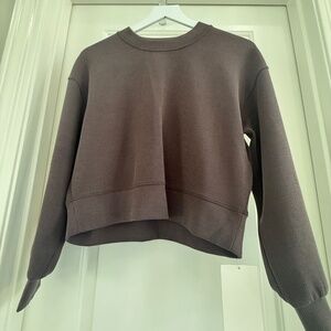 Lululemon Perfectly Oversized Ribbed Crop Crew NWT, Size 2 Espresso